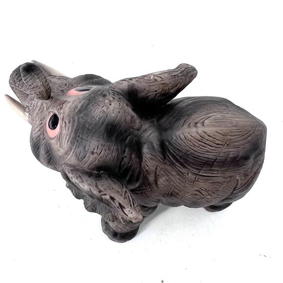 Andrea By Sadek Ceramic Baby Elephant Figurine Big Eyes Lucky Trunk Up - Picture 5 of 9